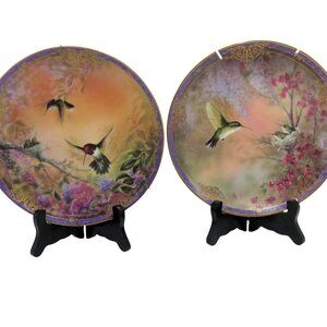 BRADFORD EXCHANGE Nature's Little Treasures PLATES x2 Certificates and Hangers 1